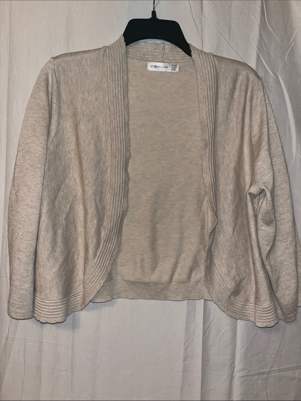 89th & Madison Light Cream Open-Front Cardigan